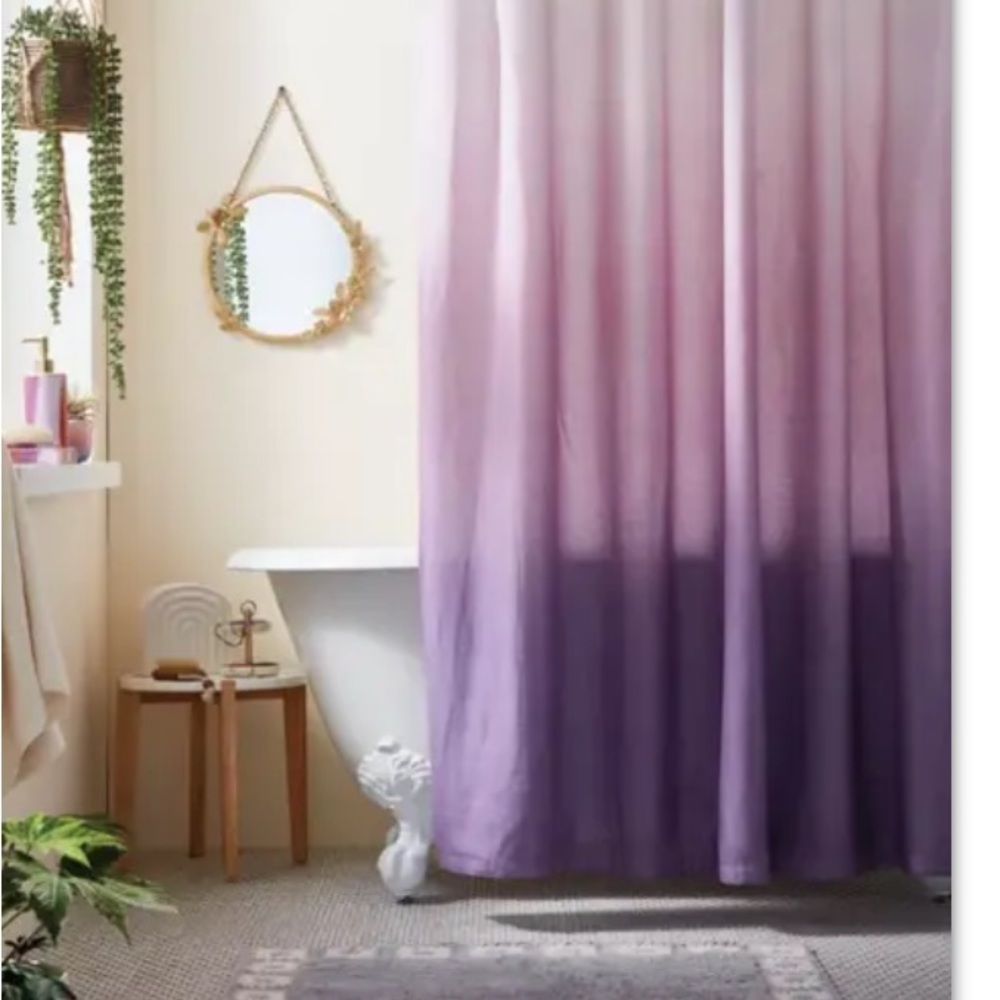Wild Sage 54-Inch x 80-Inch Maylin Ombré Shower Curtain in Pink/Purple NWT